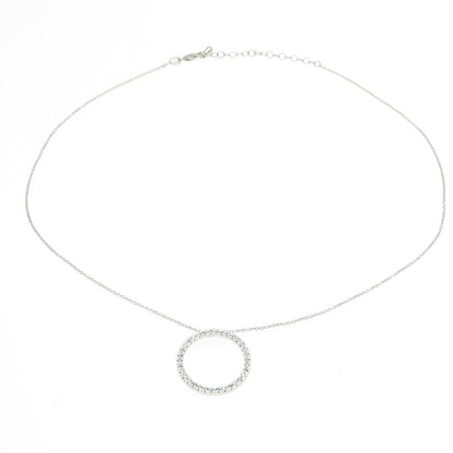 925 Sterling Silver Round-Cut C Z Circle of Life Chain Necklace 16-18"