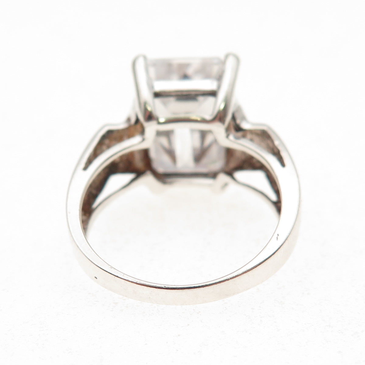 DBJ Dee Berkle Sterling Silver Vintage Emerald-Cut C Z Engagement Ring Size 7