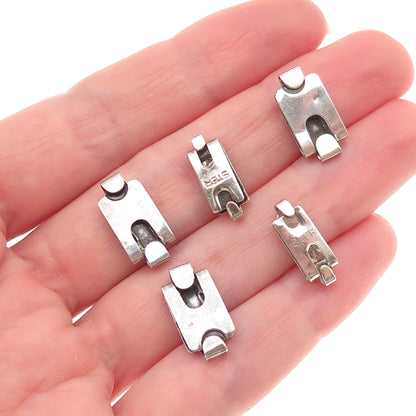 925 Sterling Silver Antique Art Deco SET of 5 Floral Bracelet / Necklace Links
