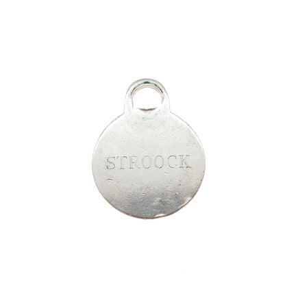 TIFFANY & CO. 925 Sterling Silver Vintage Engraved Round Tag Charm Pendant