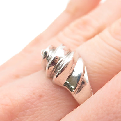 925 Sterling Silver Vintage Modernist Oxidized Ring Size 6.75