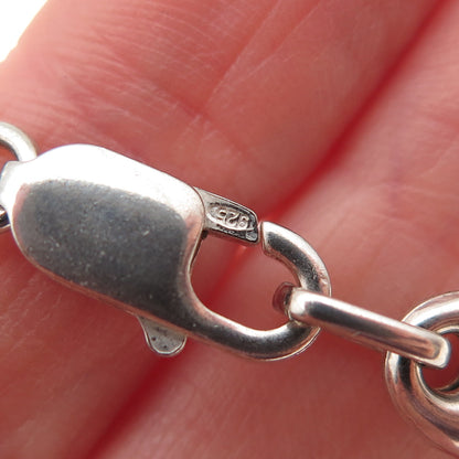 925 Sterling Silver Vintage Anchor Mariner Chain Necklace 16"