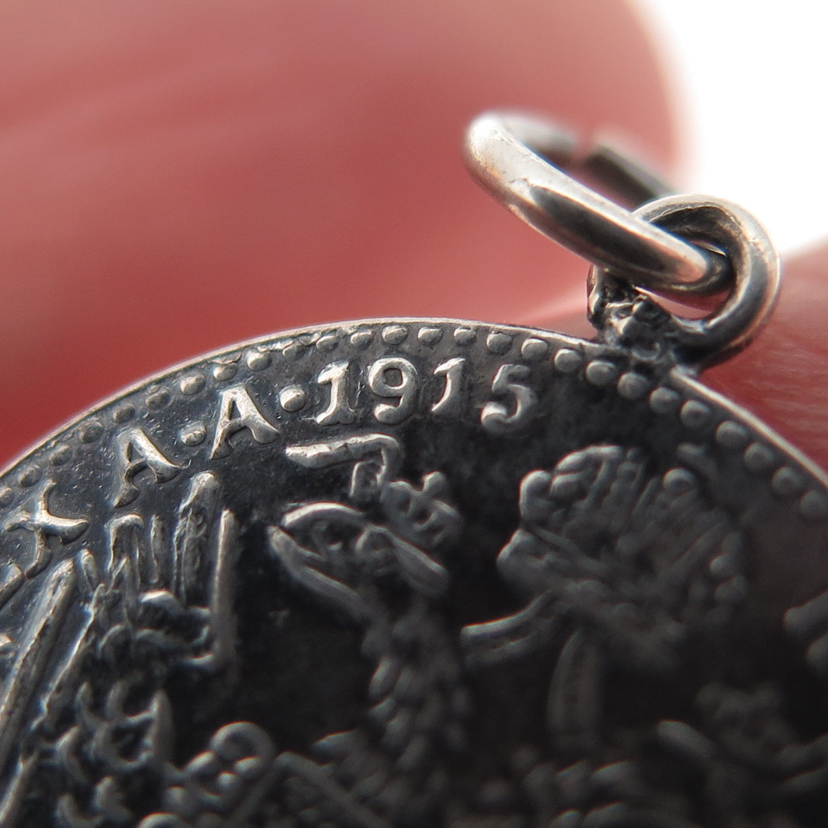 Silver Antique 1915 Austrian Empire Franz Joseph I Coin Replica Charm Pendant