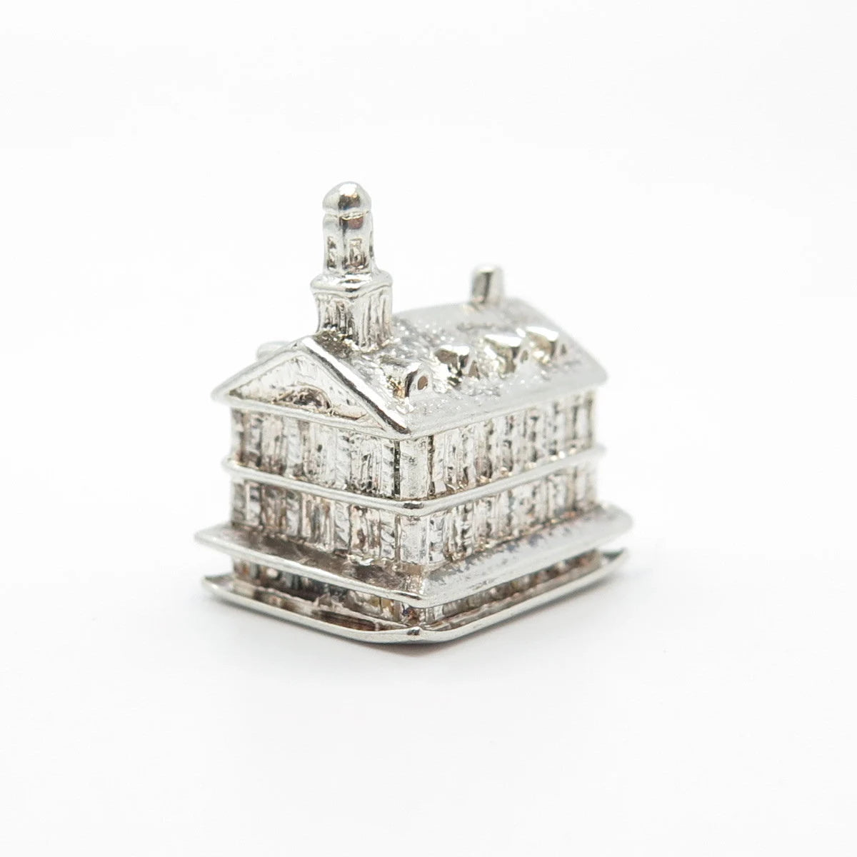 925 Sterling Silver Vintage US Federal Building Charm Pendant