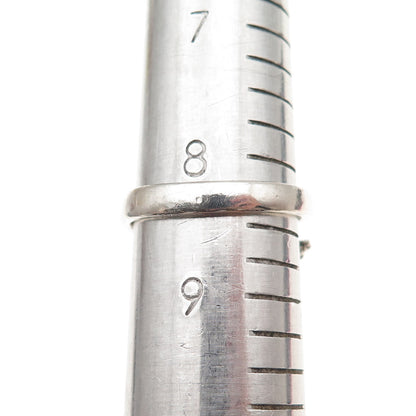 925 Sterling Silver Vintage Hug Oxidized Adjustable Ring Size 8.5