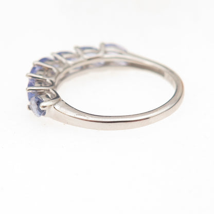 Chuck Clemency 925 Sterling Silver Real Marquise-Cut Tanzanite Ring Size 7