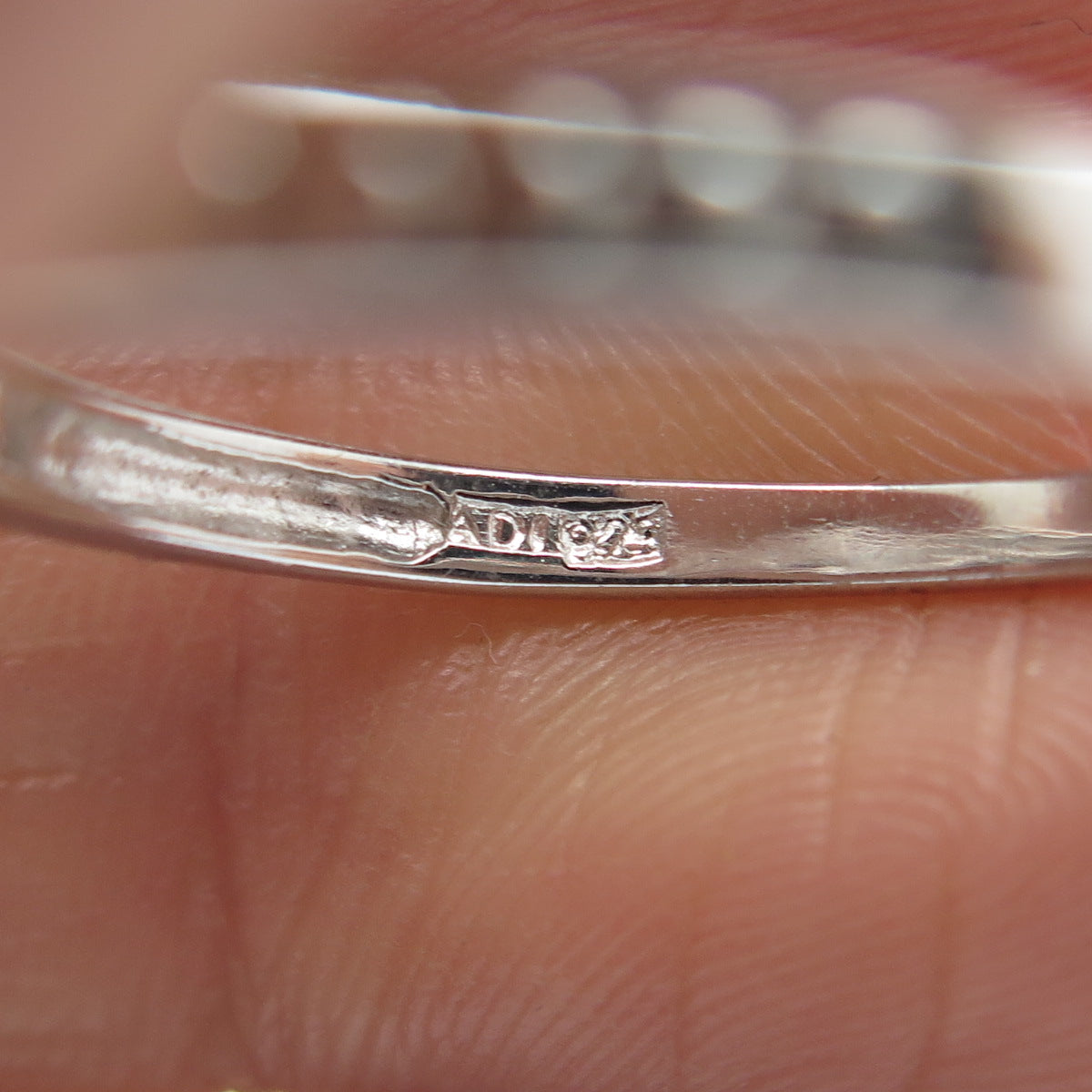 ADI 925 Sterling Silver Oval-Cut Checkered Citrine Gemstone Dotted Ring Size 8