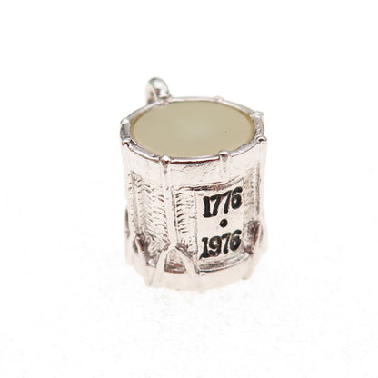 925 Sterling Silver Vintage 1776–1976 Bicentennial Drum 3D Charm Pendant