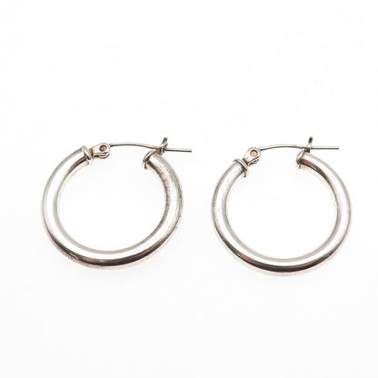 925 Sterling Silver Tube Hoop Earrings