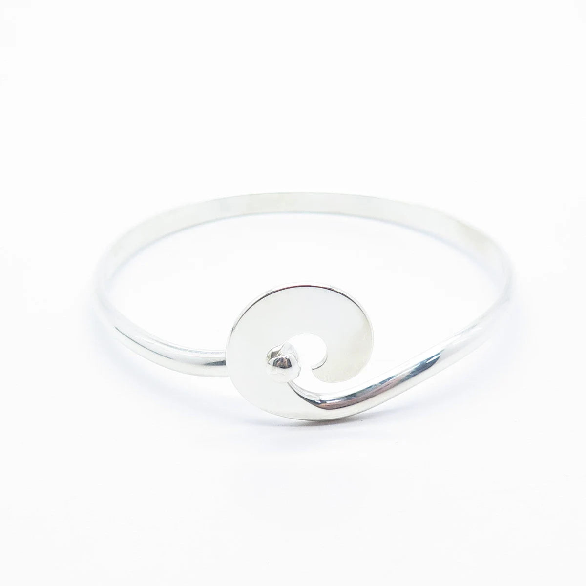 925 Sterling Silver Vintage Swirl Bangle Bracelet 7''