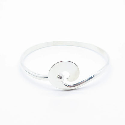 925 Sterling Silver Vintage Swirl Bangle Bracelet 7''