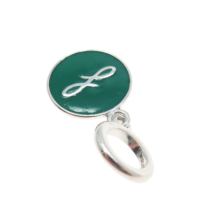 ENDLESS 925 Sterling Silver Green Enamel Infinity Love Dangle Charm