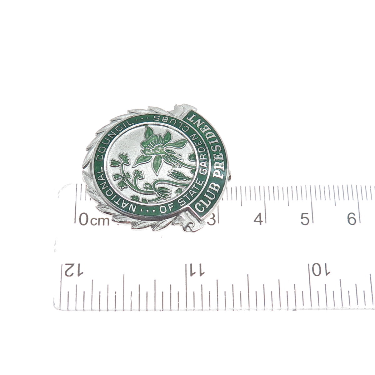 925 Sterling Silver Vintage Enamel National Council of State Garden Clubs Brooch
