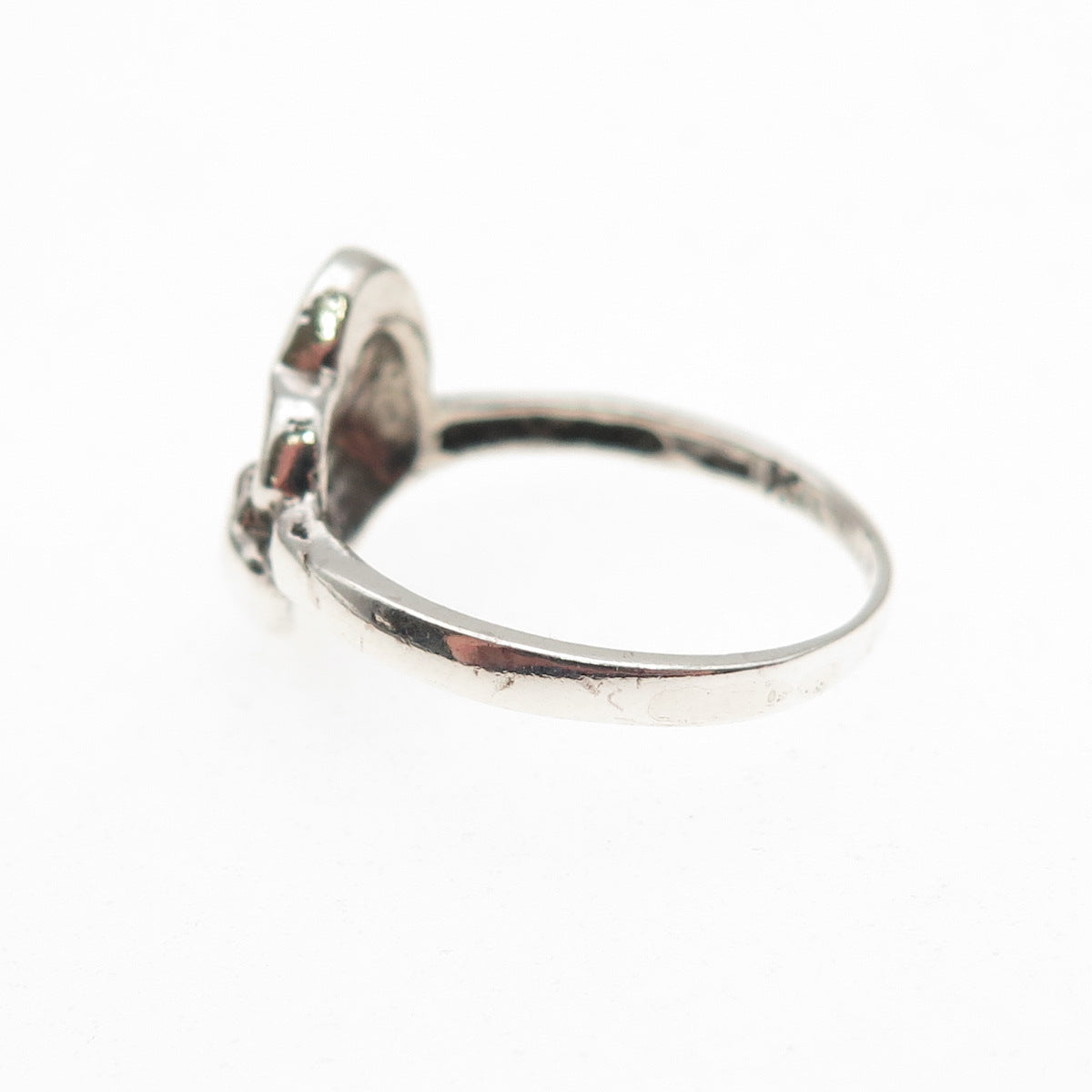 Ken Crafts 925 Sterling Silver Vintage Mom & Child Heart Ring Size 6.75