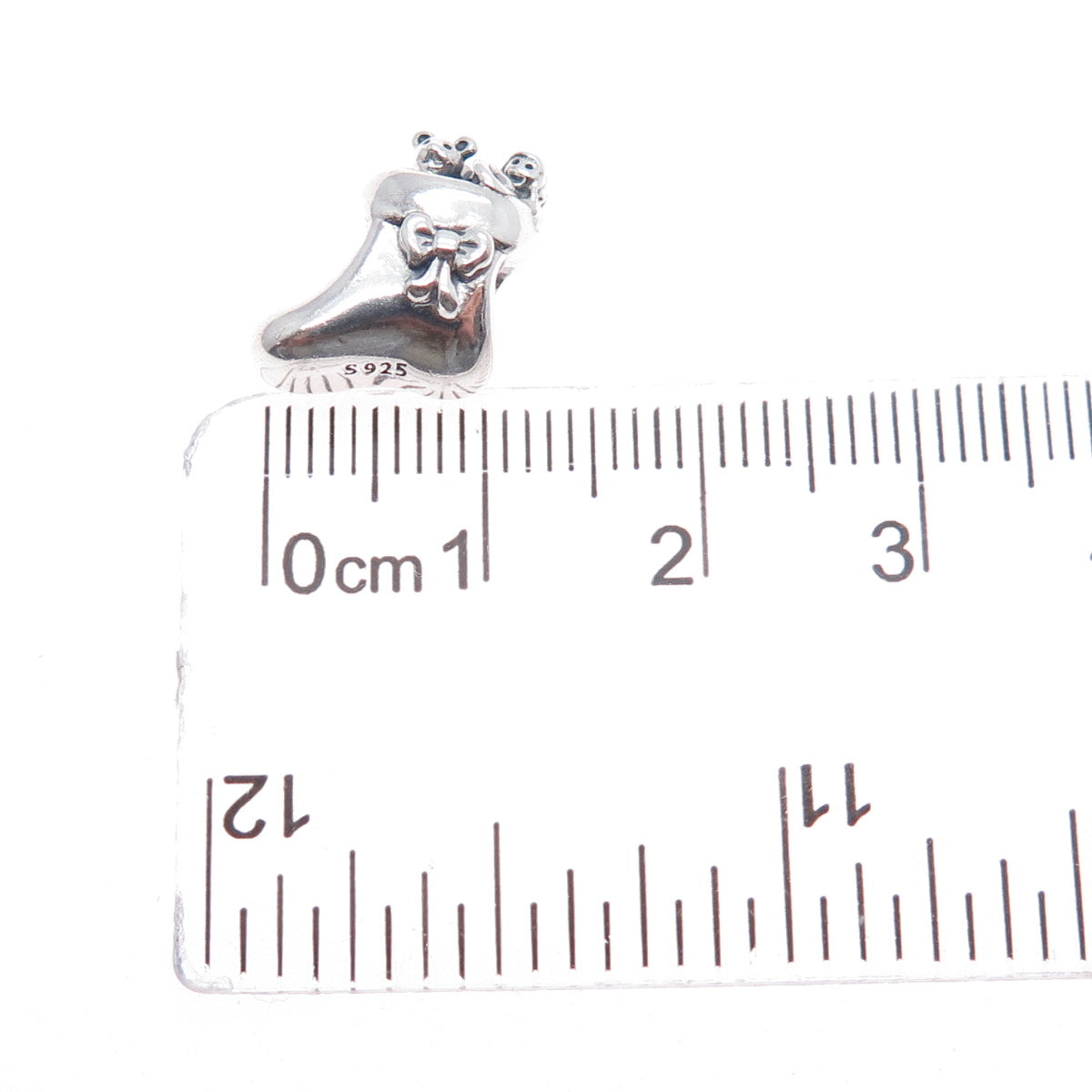 PANDORA 925 Sterling Silver Santa's Stocking Slide Bead Charm