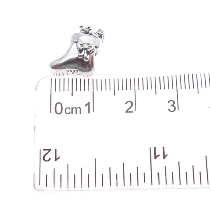 PANDORA 925 Sterling Silver Santa's Stocking Slide Bead Charm