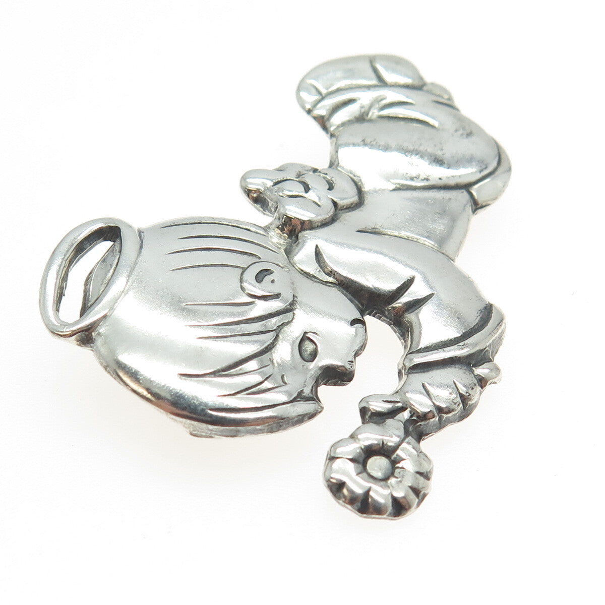 PRECIOUS MOMENTS 925 Sterling Silver Vintage Mexico Baby Angel Pin Brooch