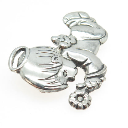 PRECIOUS MOMENTS 925 Sterling Silver Vintage Mexico Baby Angel Pin Brooch