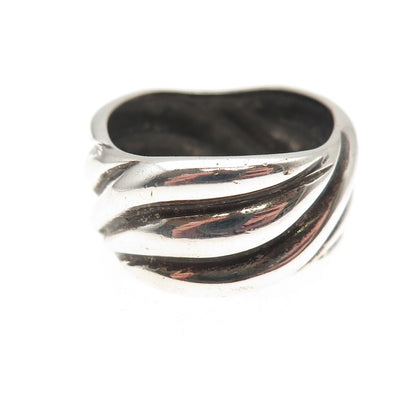 Chapal Zenray 925 Sterling Silver Vintage Modernist Oxidized Ring Size 7.75
