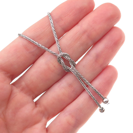 Annika Witt 925 Sterling Silver Italy Love Knot Spiga Chain Necklace 16"
