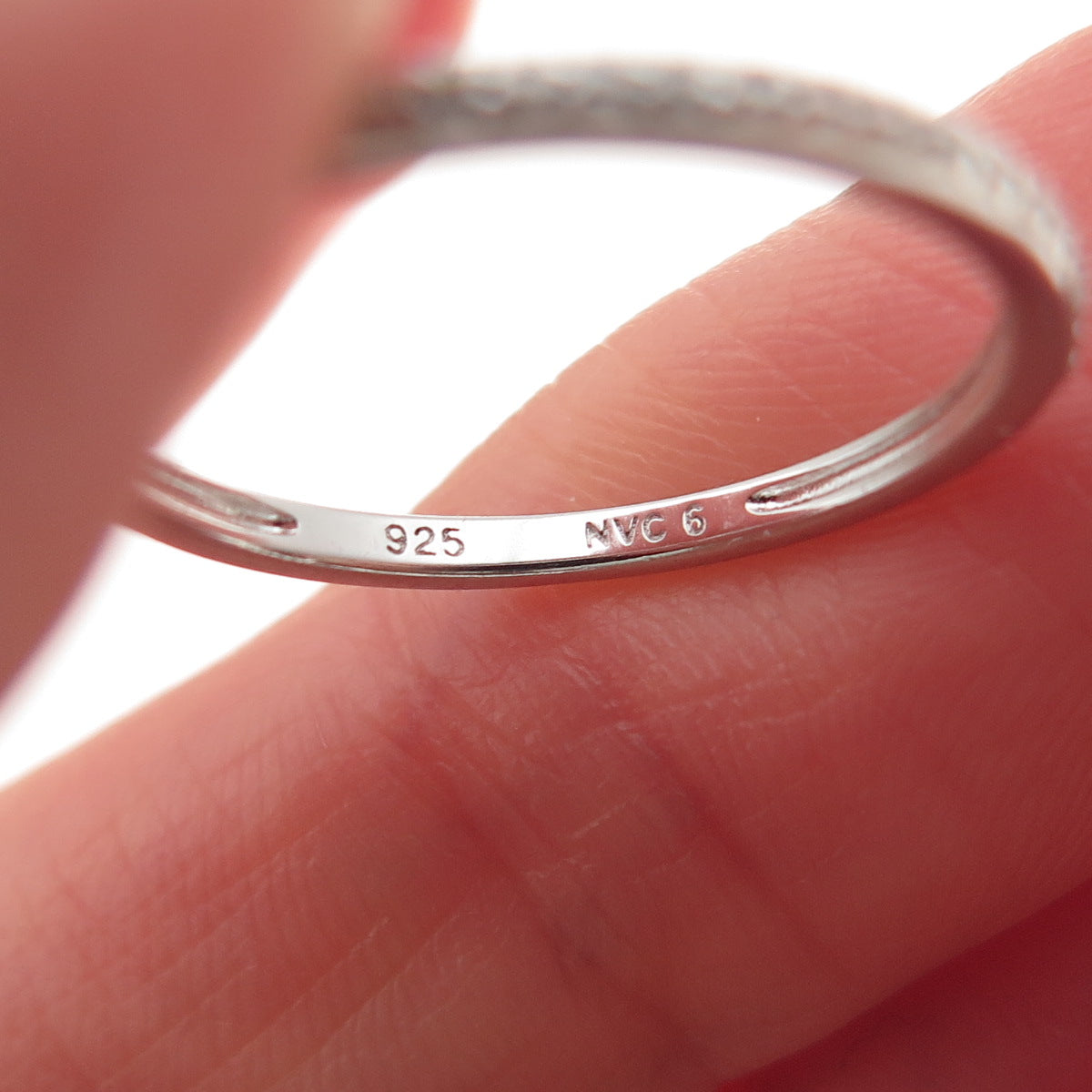 925 Sterling Silver Round-Cut C Z Half Eternity Stackable Band Ring Size 6