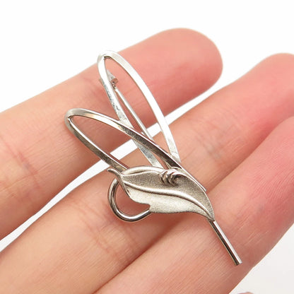 925 Sterling Silver Vintage ROMA Leaf Pin Brooch