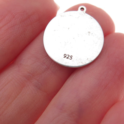 925 Sterling Silver Turquoise Enamel Taurus Zodiac Sign Charm Pendant