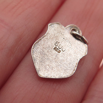 Fritz Reu & Co. 800 Silver Vintage Enamel Einbeck Mini Charm Pendant