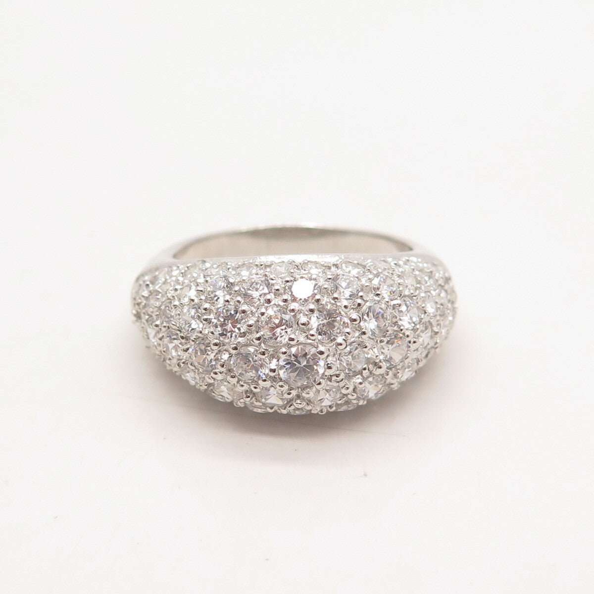 925 Sterling Silver Pave C Z Ring Size 8.25