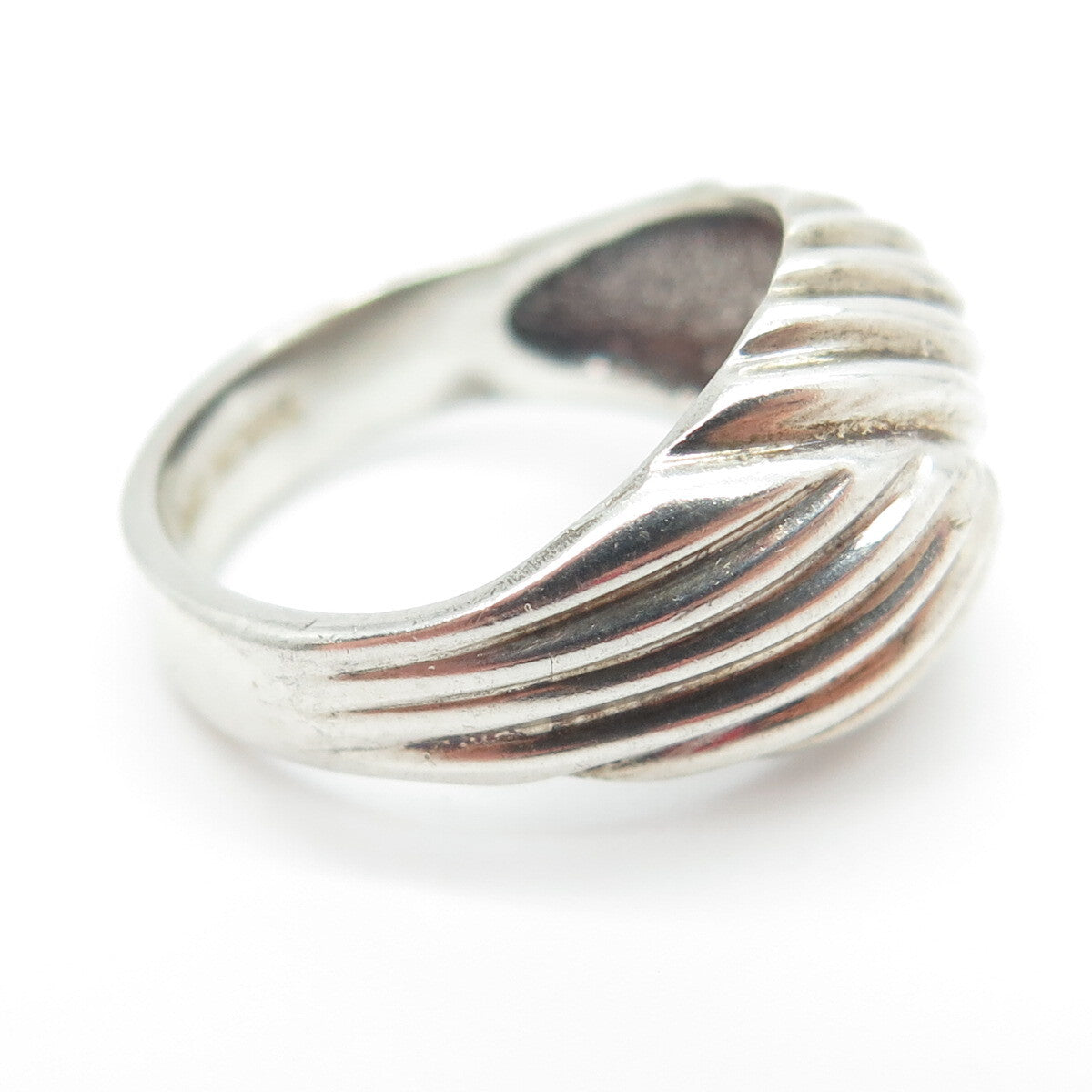 J. ESPOSITO 925 Sterling Silver Vintage Ribbed Ring Size 6.25