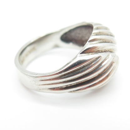 J. ESPOSITO 925 Sterling Silver Vintage Ribbed Ring Size 6.25