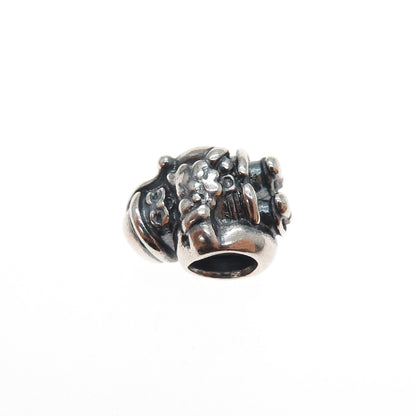PANDORA 925 Sterling Silver Santa Claus Slide Bead Charm