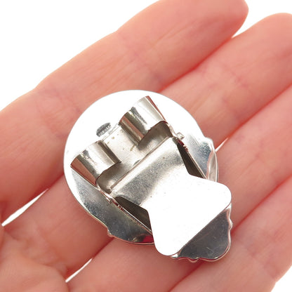 Old Pawn Sterling Silver Vintage Southwestern Agate & Black Onyx Bolo Tie Buckle