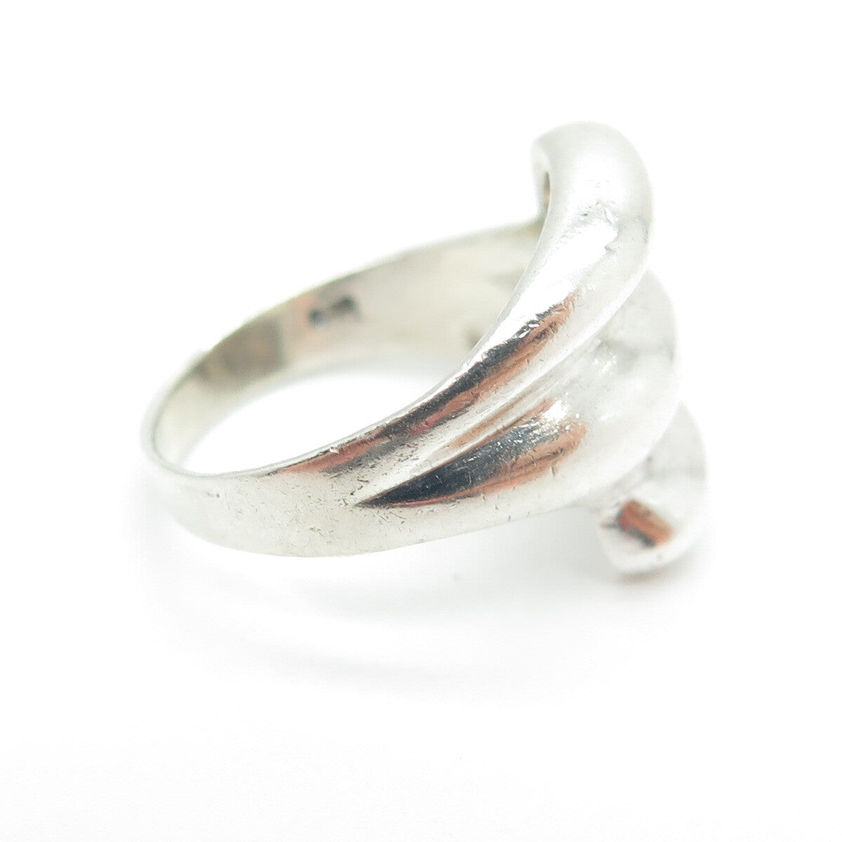 925 Sterling Silver Vintage Ribbed Ring Size 6.5