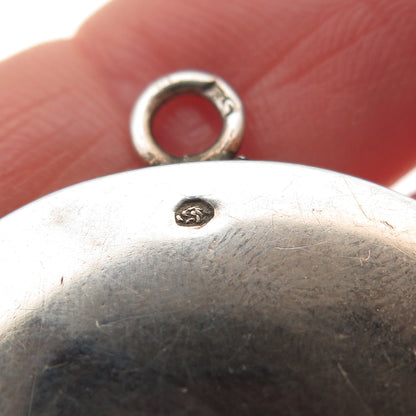 800 Silver Antique Art Deco European Hand-Painted Lady Profile Pendant