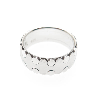 NEOS 925 Sterling Silver Textured Dotted Zig-Zag Band Ring Size 10.25