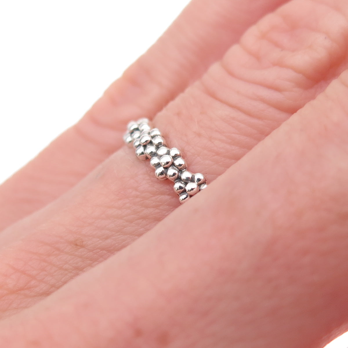 Pandora 925 Sterling Silver Anello Daisy Band Ring Size 5.25