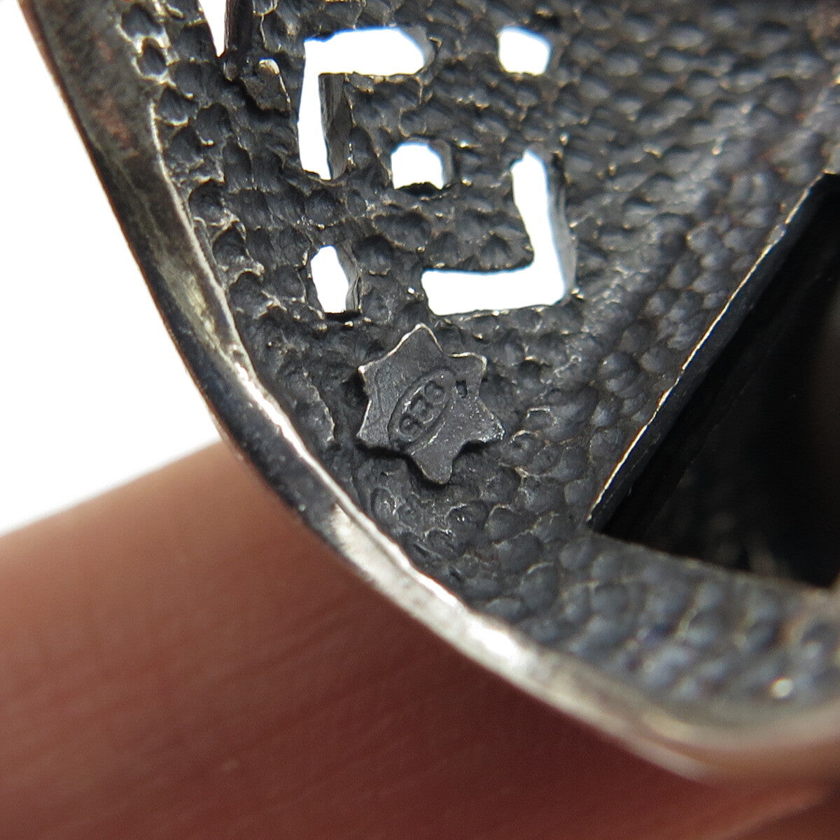 925 Sterling Silver Vintage Real Black Onyx Oxidized Ring Size 12.25