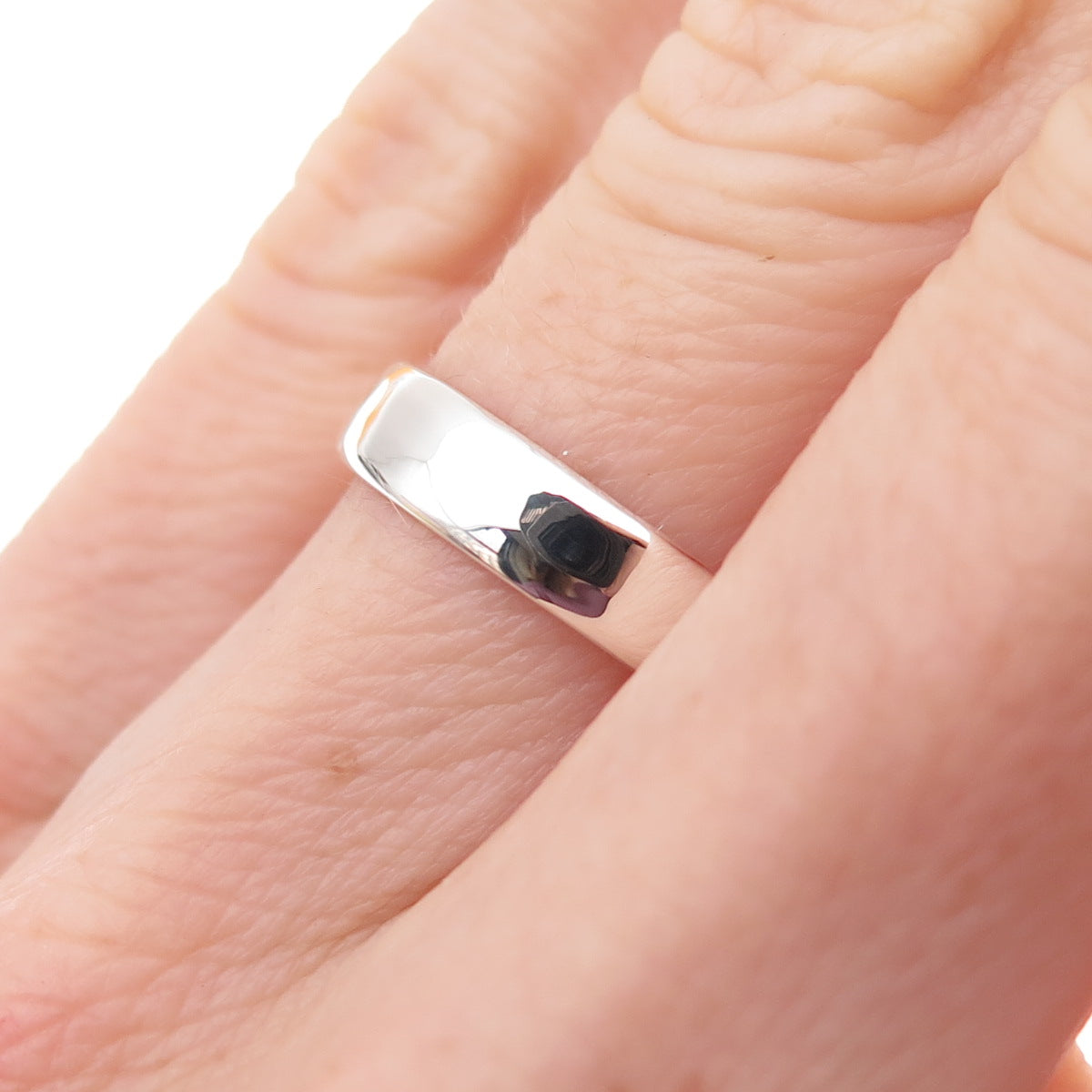 925 Sterling Silver Vintage Classic Wedding Band Ring Size 5.5
