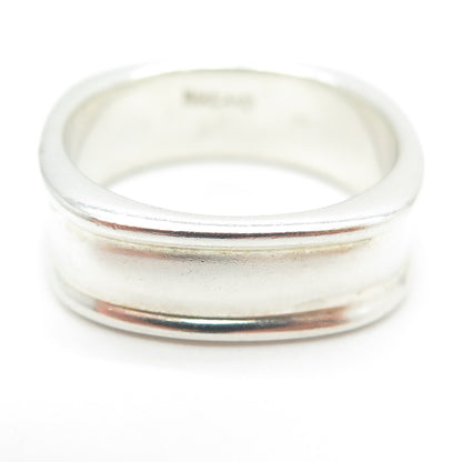 925 Sterling Silver Vintage Modernist Band Ring Size 10
