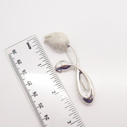 925 Sterling Silver Floral Leaf Pin Brooch