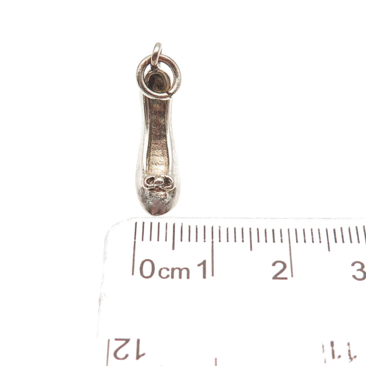925 Sterling Silver Vintage High Heel Oxidized 3D Mini Charm Pendant