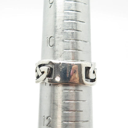 925 Sterling Silver Vintage Mexico Celtic Band Ring Size 11.25