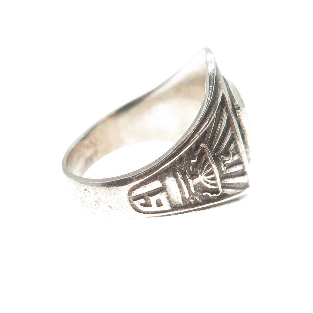 REED & CO NYC 925 Sterling Vintage 1973 Enamel JHS Shallow School Ring Size 8.5