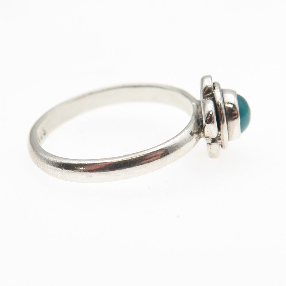 925 Sterling Silver Vintage Real Bisbee Turquoise Flower Ring Size 6.5