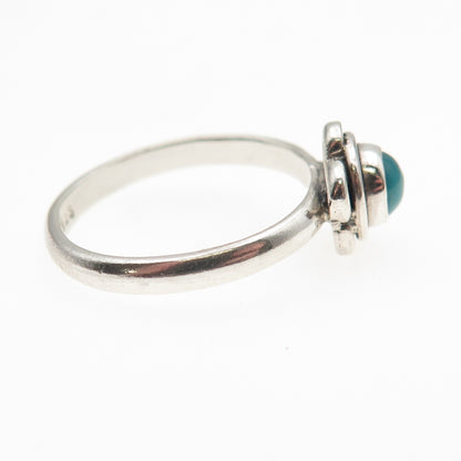 925 Sterling Silver Vintage Real Bisbee Turquoise Flower Ring Size 6.5