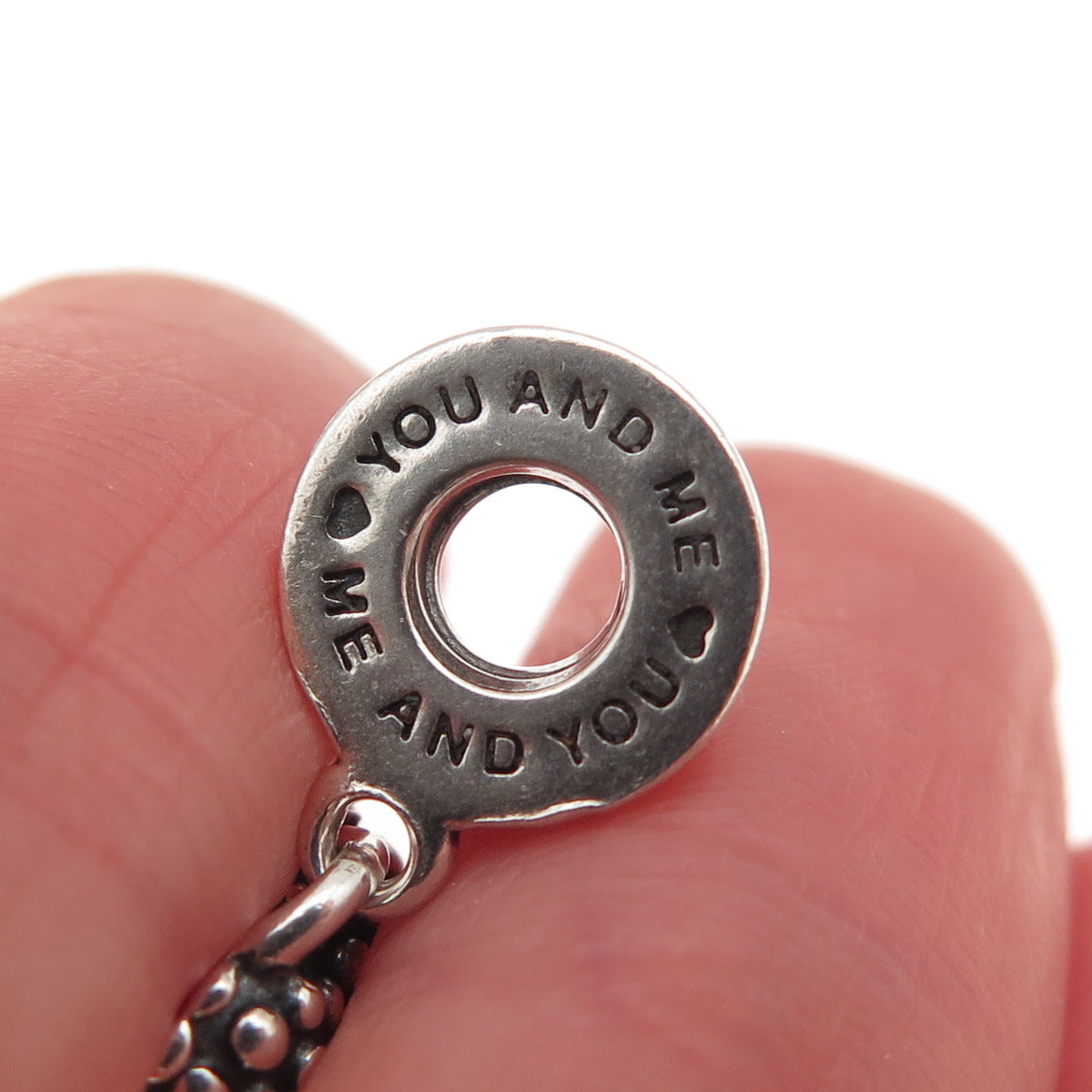 PANDORA Sterling Silver Enamel You & Me Piece of My Heart Mother Dangle Charm