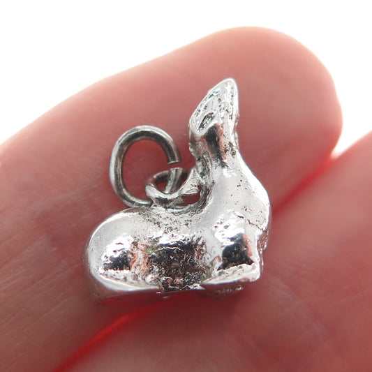 925 Sterling Silver Vintage Fur Seal 3D Charm Pendant