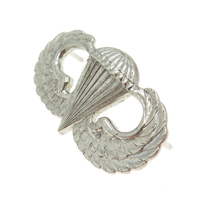 925 Sterling Silver Antique WWII US Air Force Parachutist Pin Brooch