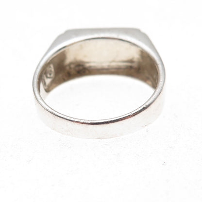 925 Sterling Silver Vintage Dad Oxidized Signet Ring Size 11